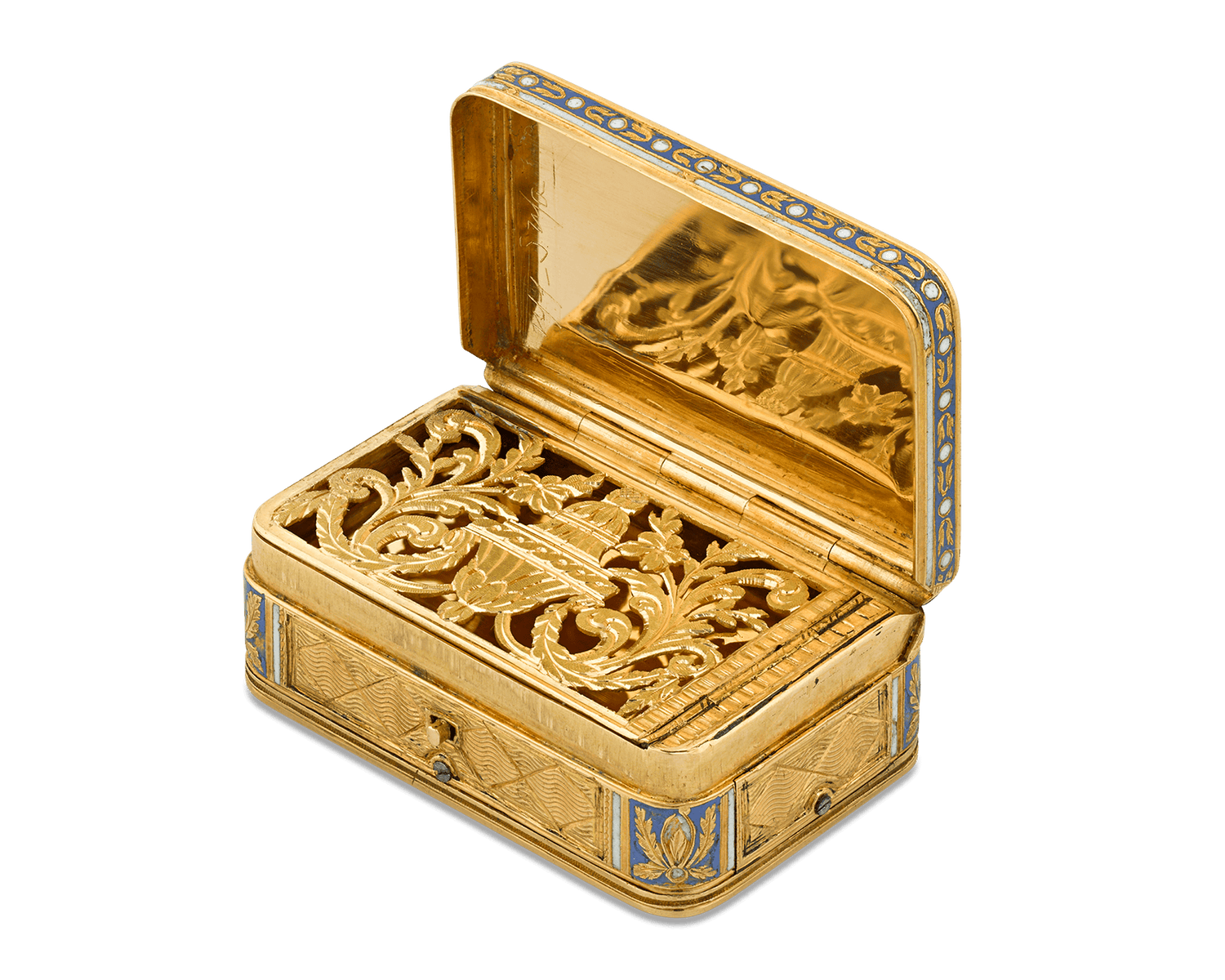 Swiss Gold and Enamel Musical Vinaigrette