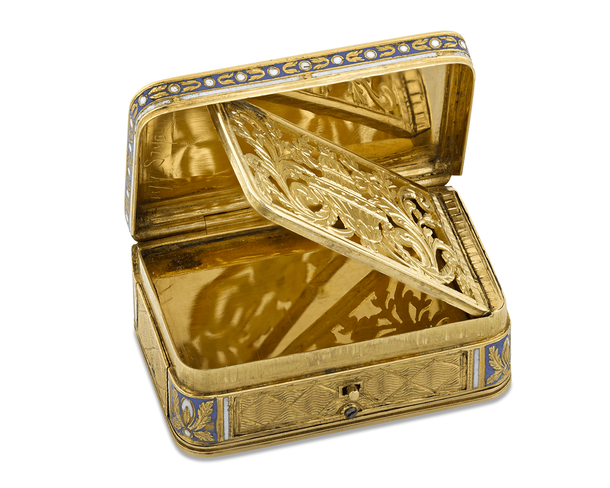 Swiss Gold and Enamel Musical Vinaigrette