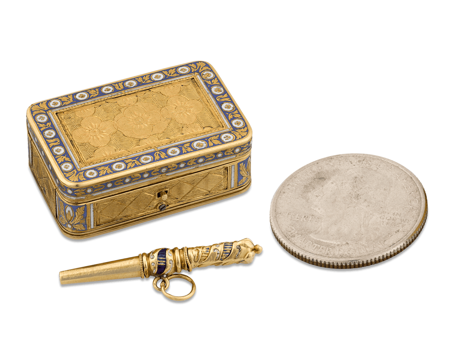 Swiss Gold and Enamel Musical Vinaigrette