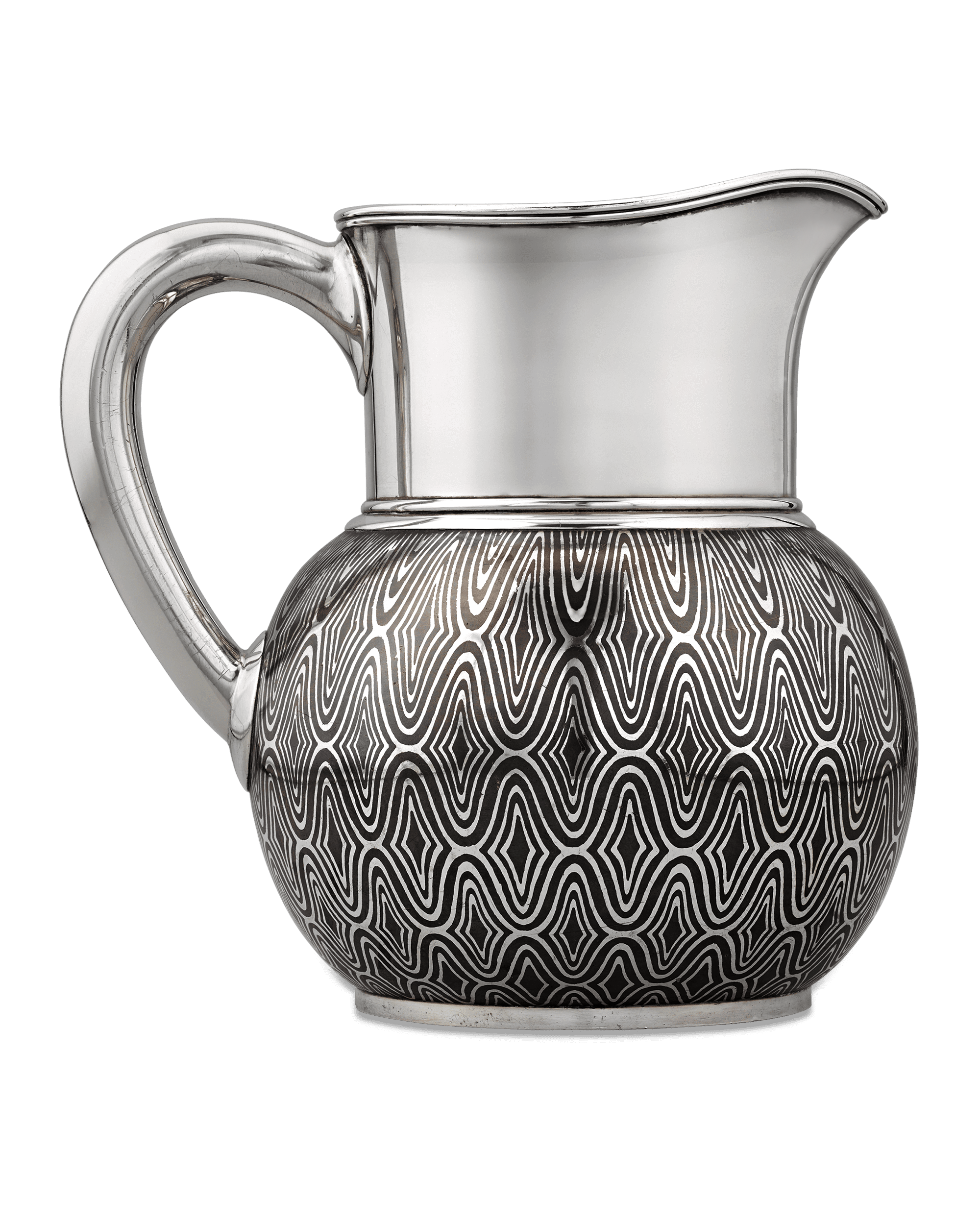 Silver and Copper Niello Pitcher by Tiffany & Co.