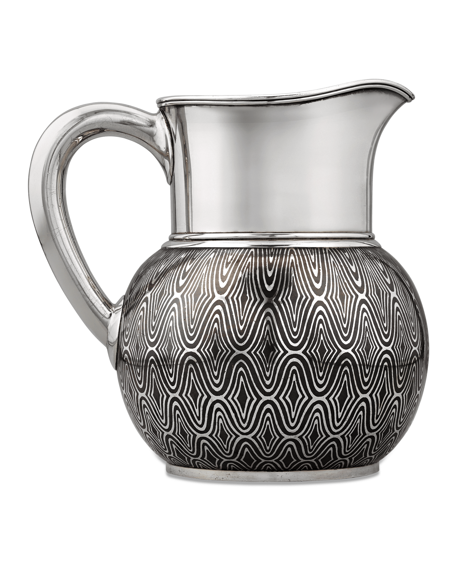 Silver and Copper Niello Pitcher by Tiffany & Co.