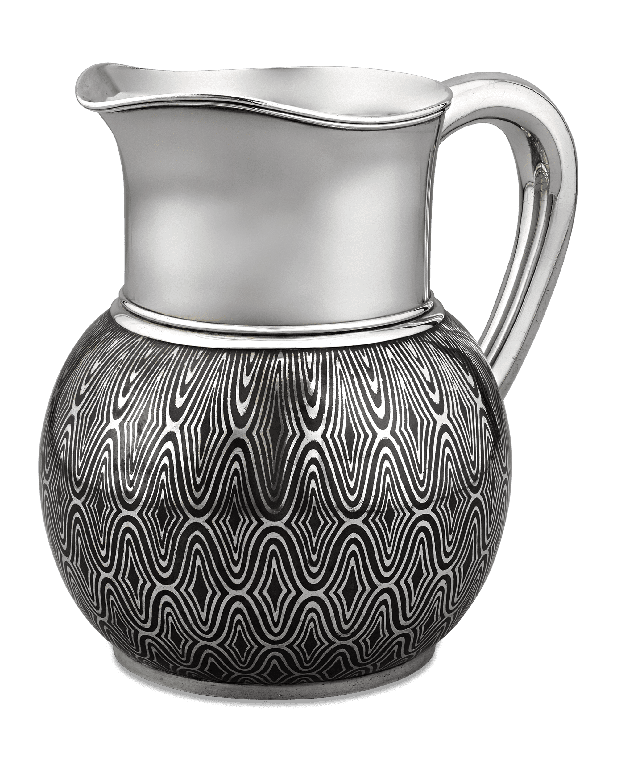Silver and Copper Niello Pitcher by Tiffany & Co.