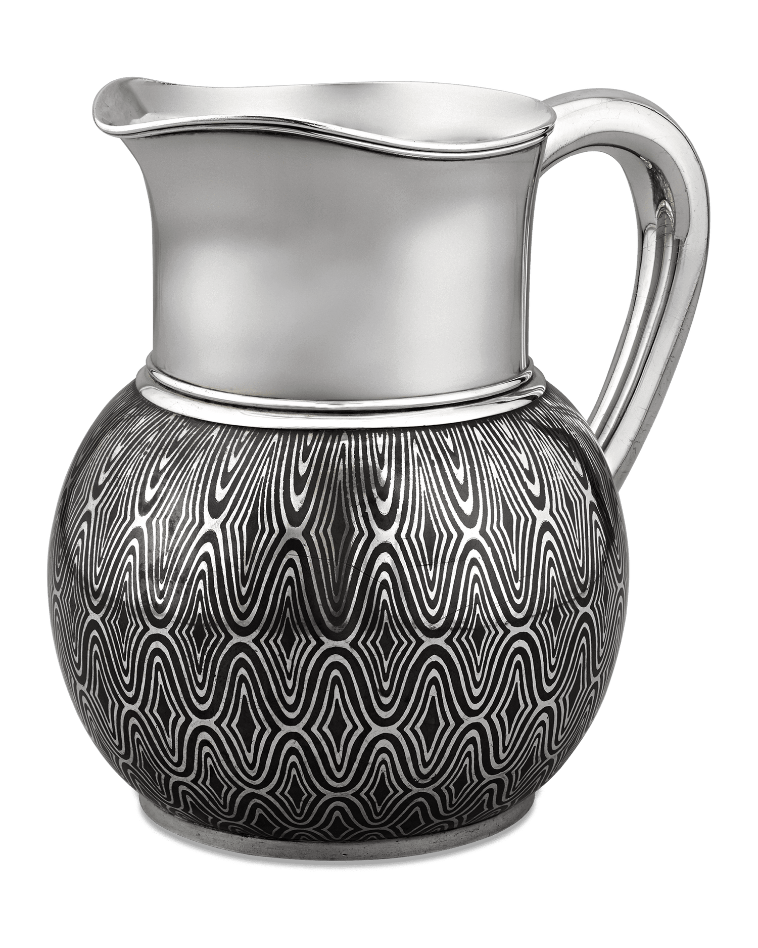 Silver and Copper Niello Pitcher by Tiffany & Co.