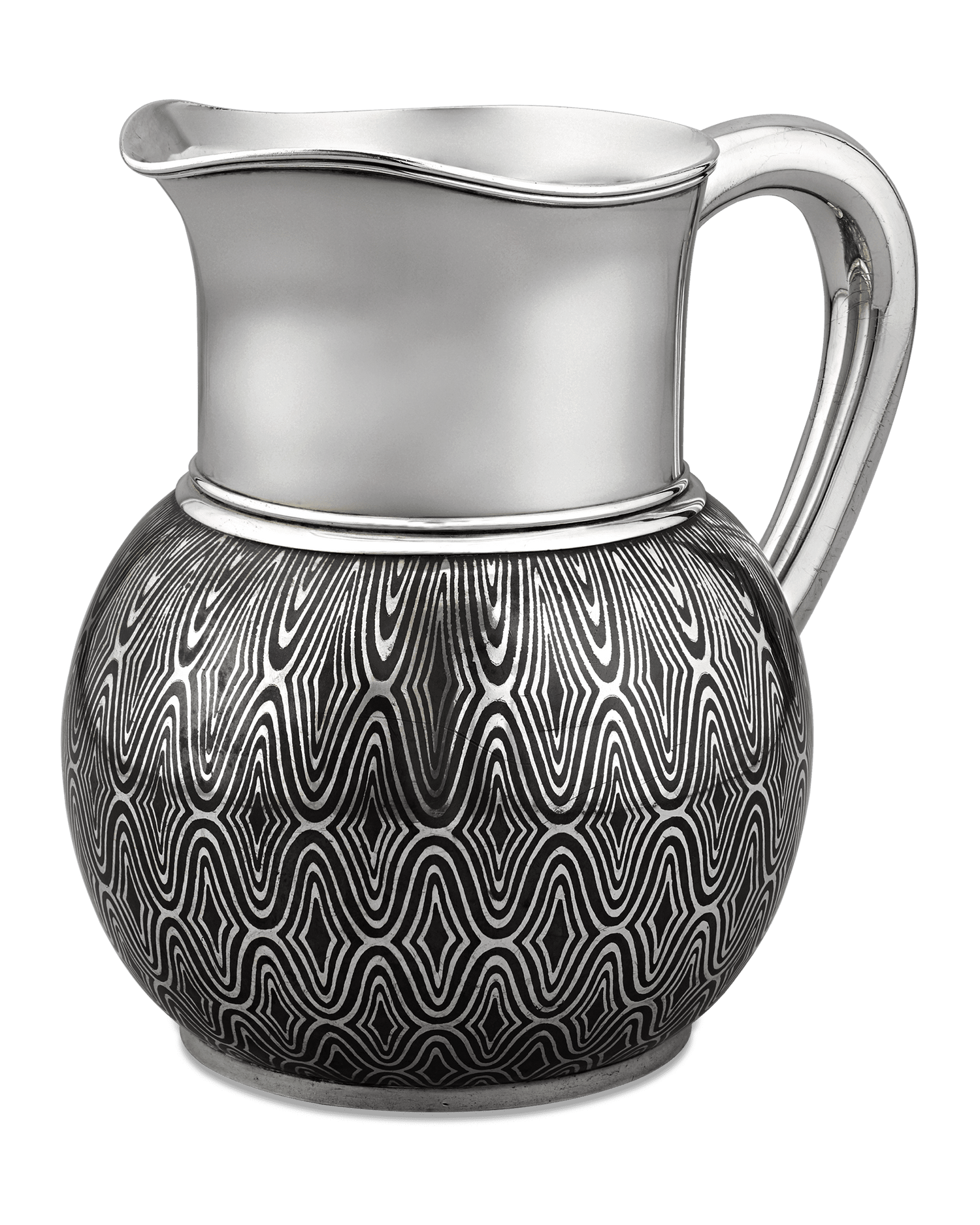 Silver and Copper Niello Pitcher by Tiffany & Co.