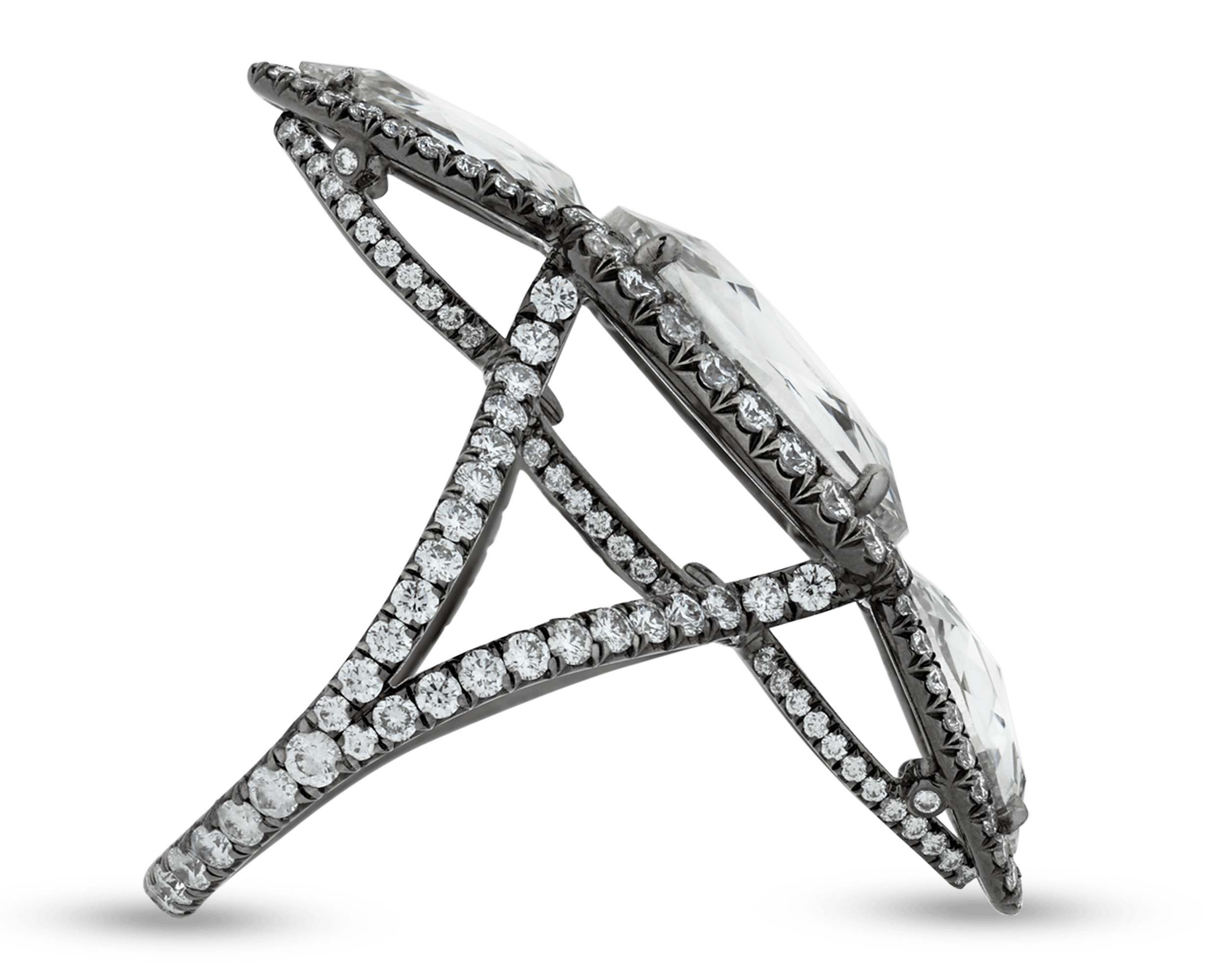 White Diamond North-South Ring, 7.98 Carats