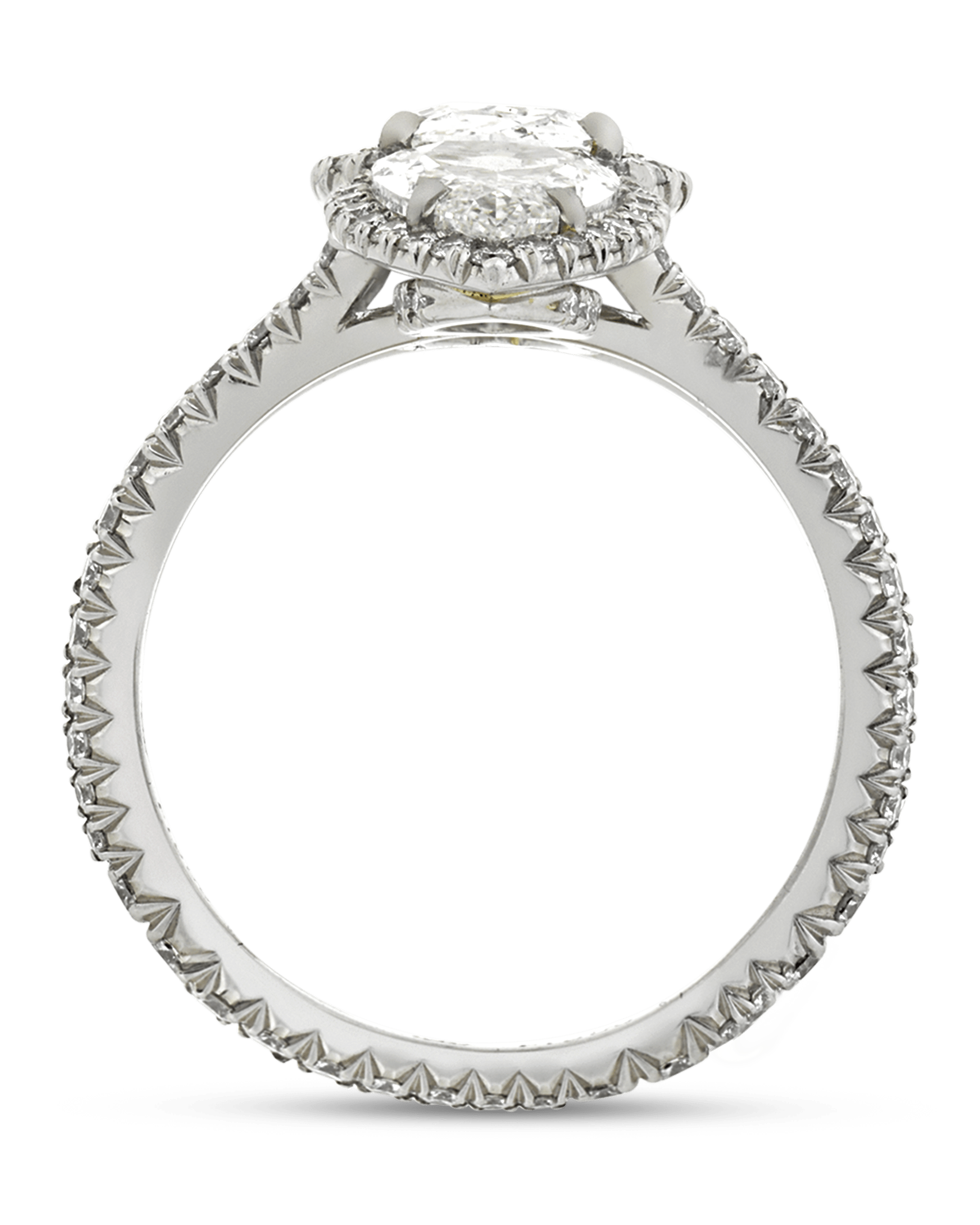 White Diamond North-South Ring, 3.04 Carats