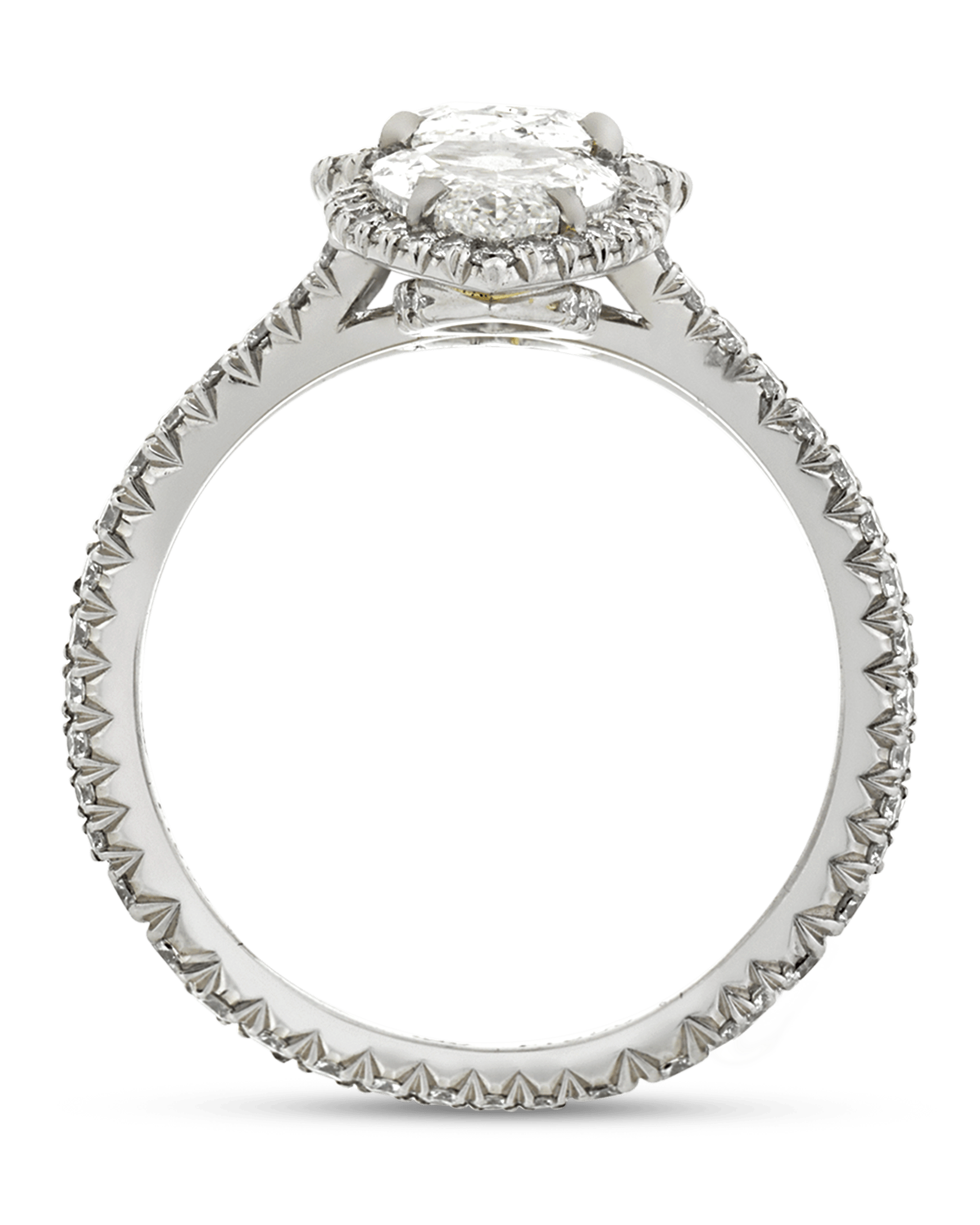 White Diamond North-South Ring, 3.04 Carats