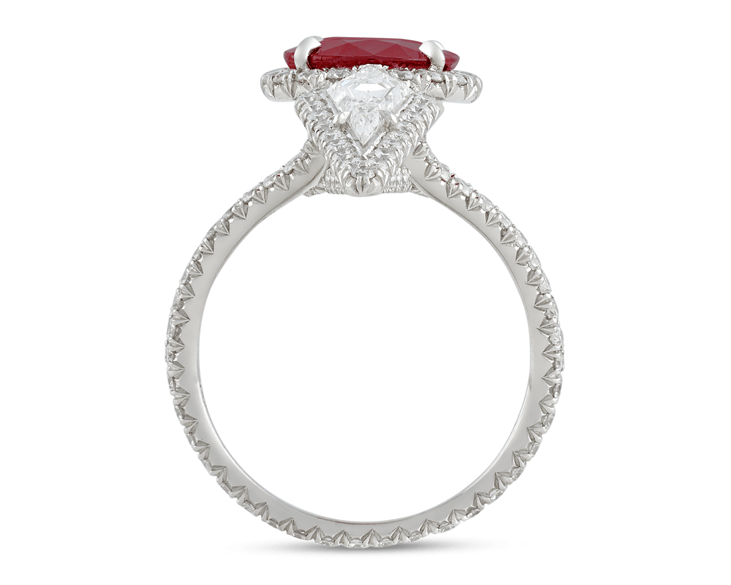 Burma Pigeon-Blood Ruby and Diamond Ring, 3.16 Carats