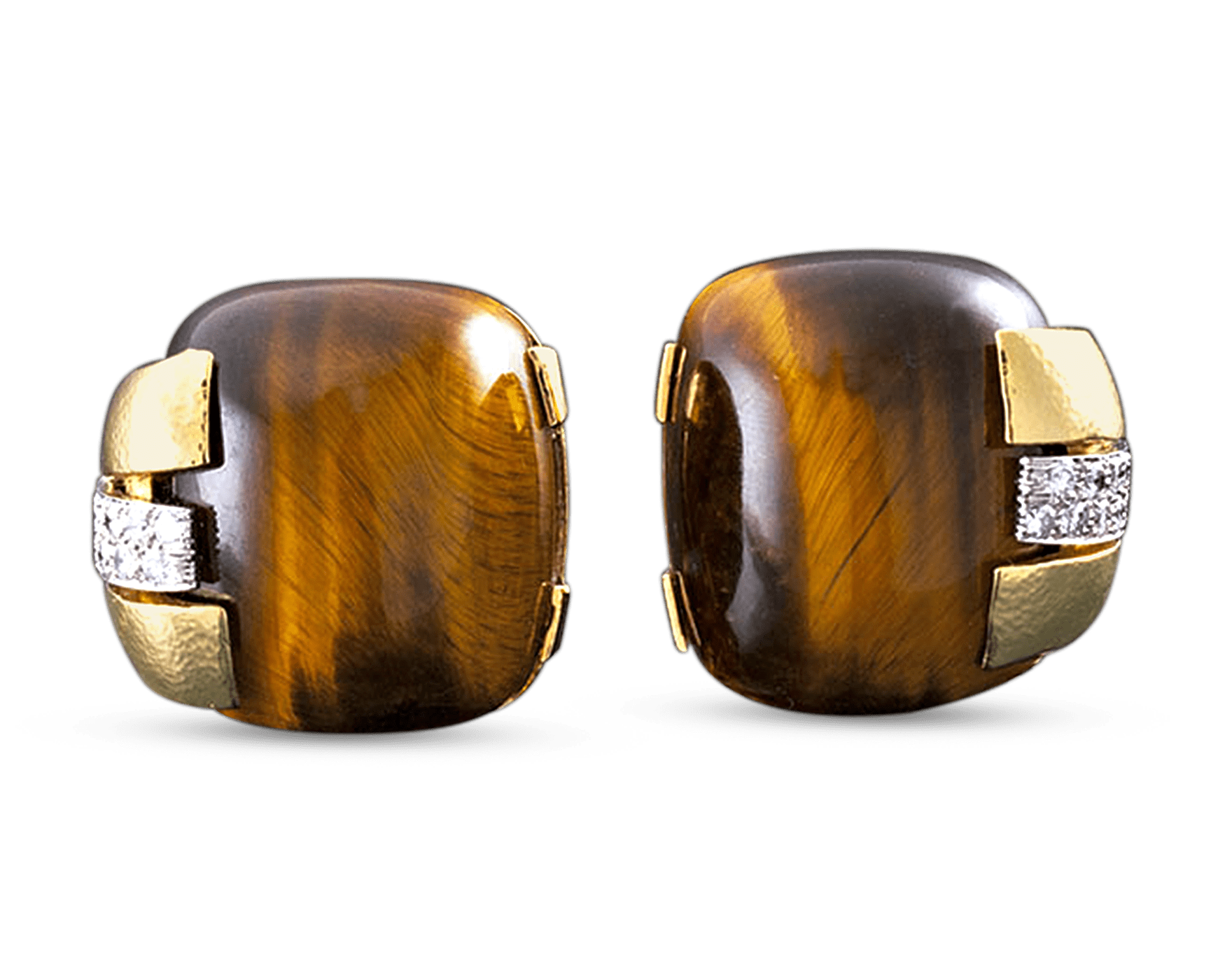 David Webb Tiger's Eye Earrings