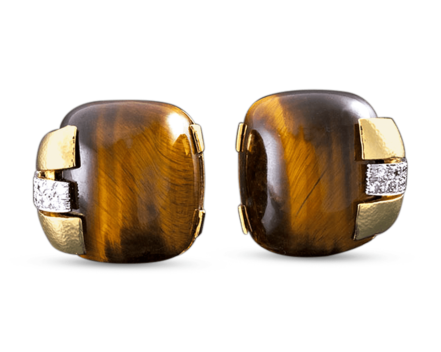 David Webb Tiger's Eye Earrings