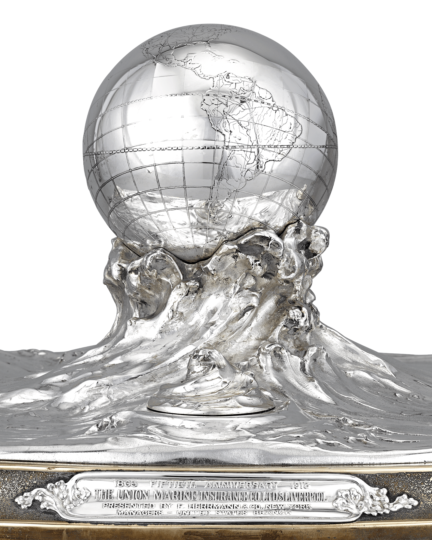 Sterling Silver Globe Inkwell Centerpiece by Tiffany & Co. | M.S. Rau Sterling Silver Globe Inkwell Centerpiece by Tiffany & Co. | M.S. Rau