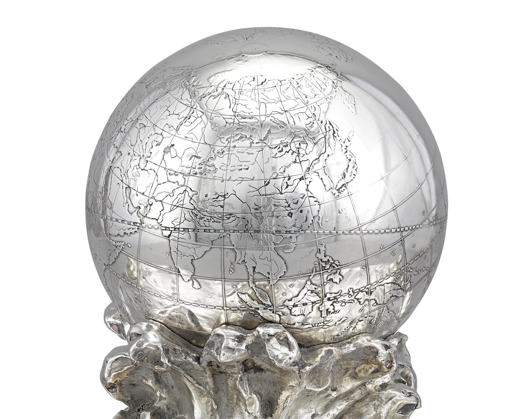 Sterling Silver Globe Inkwell Centerpiece by Tiffany & Co.