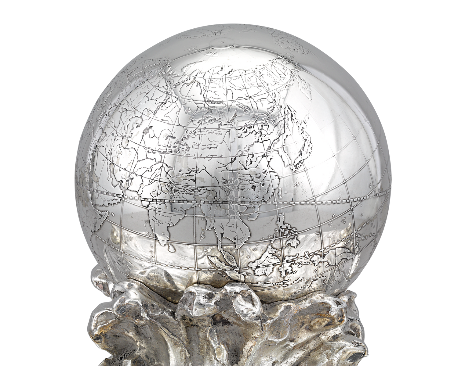 Sterling Silver Globe Inkwell Centerpiece by Tiffany & Co.
