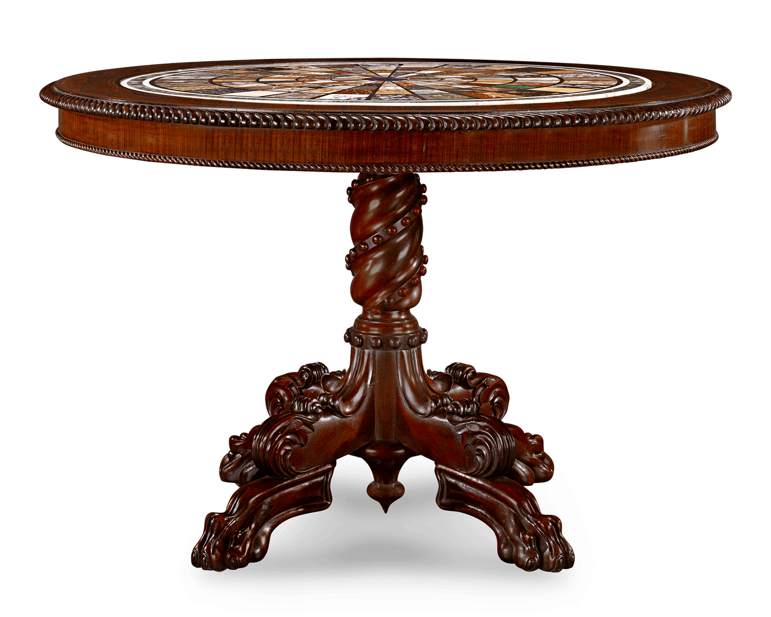 Regency Rosewood Marble Specimen Table