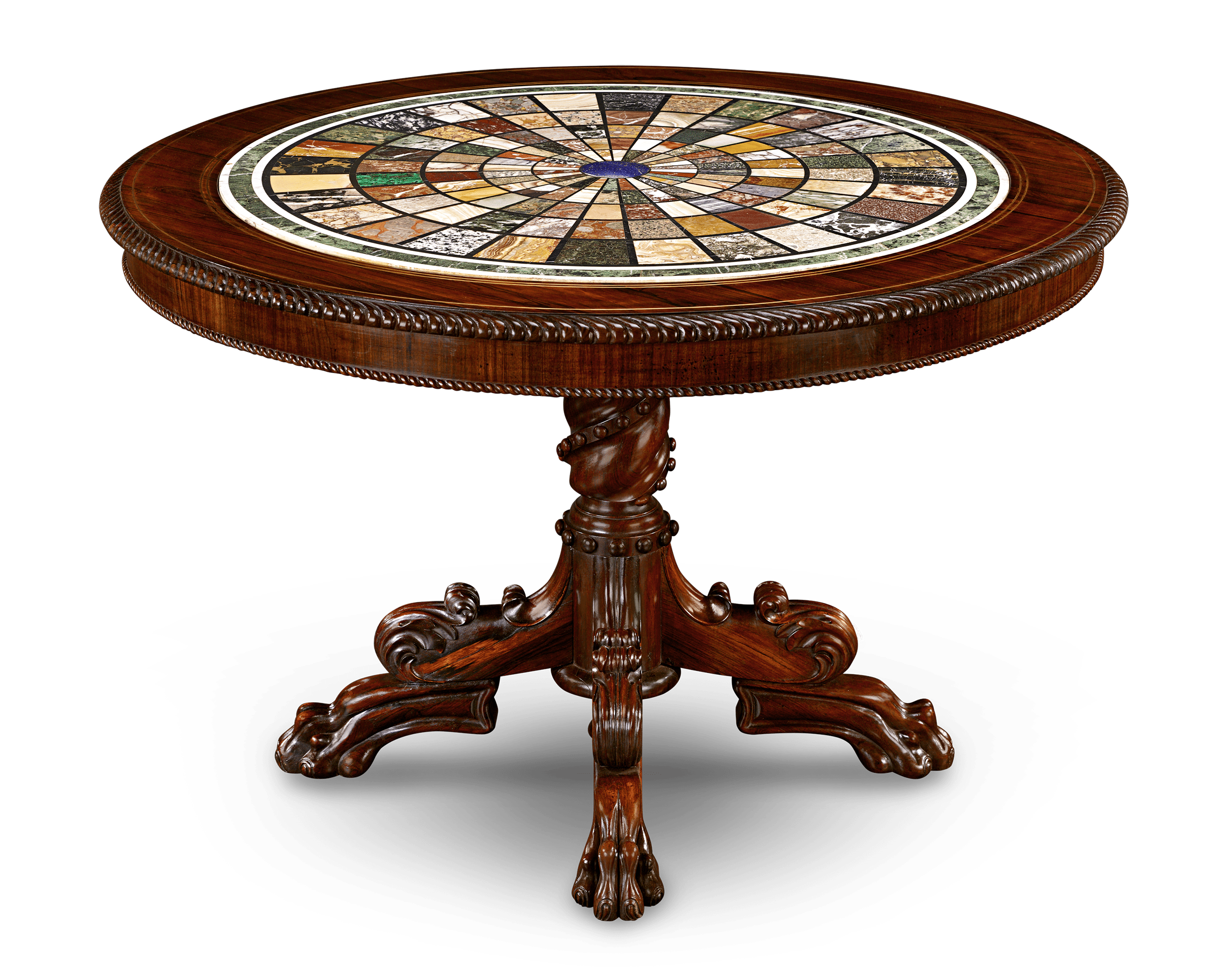 Regency Rosewood Marble Specimen Table