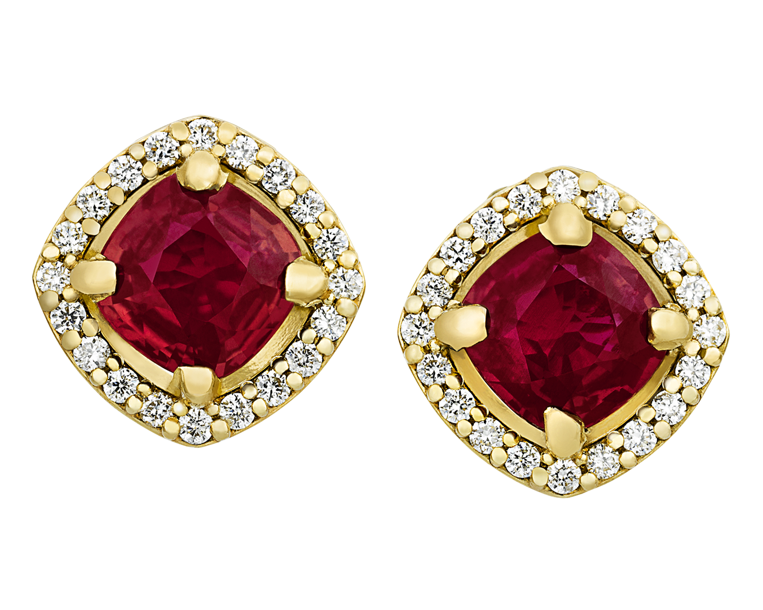 Ruby Stud Earrings, 2.14 Carats