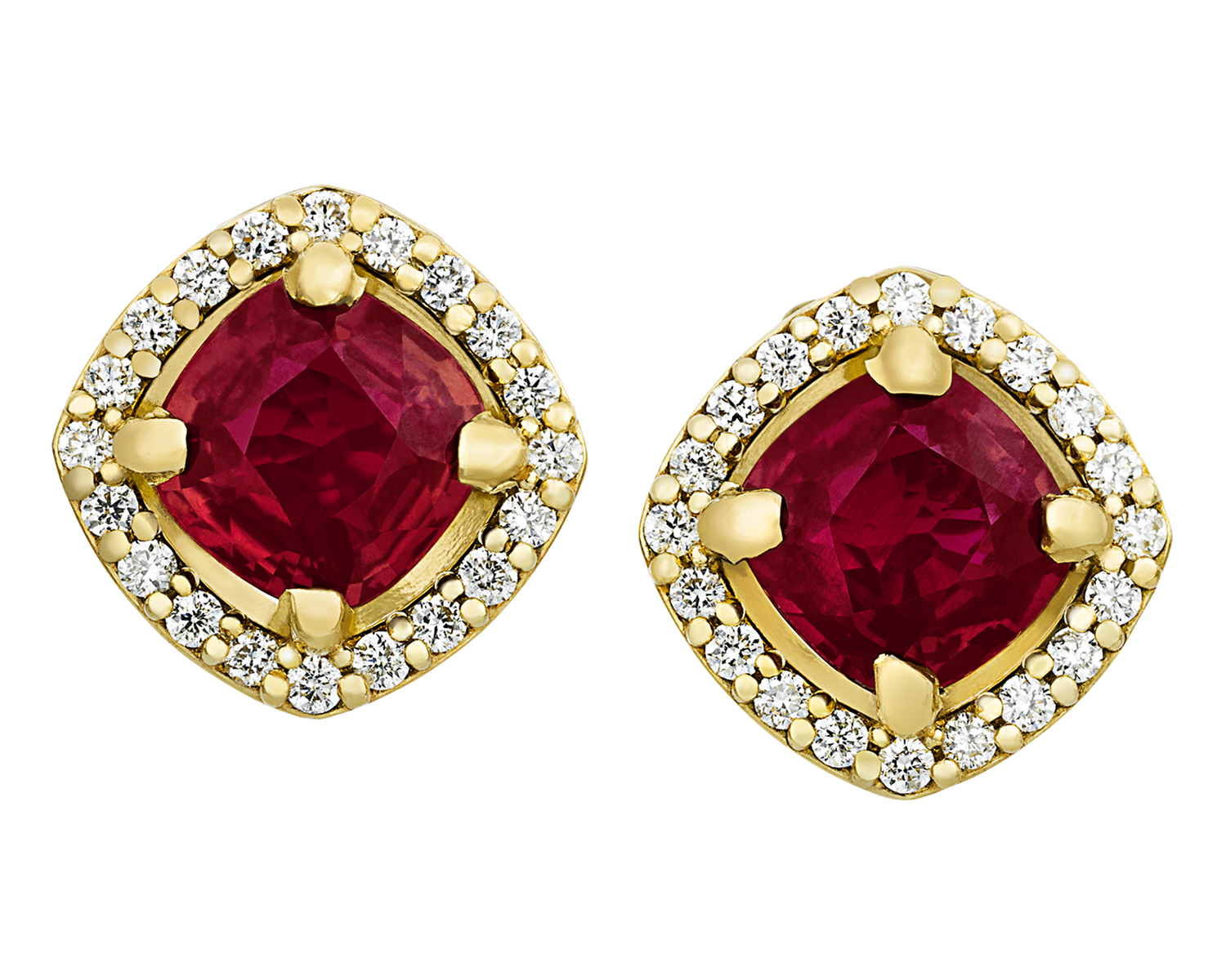 Ruby Stud Earrings, 2.14 Carats