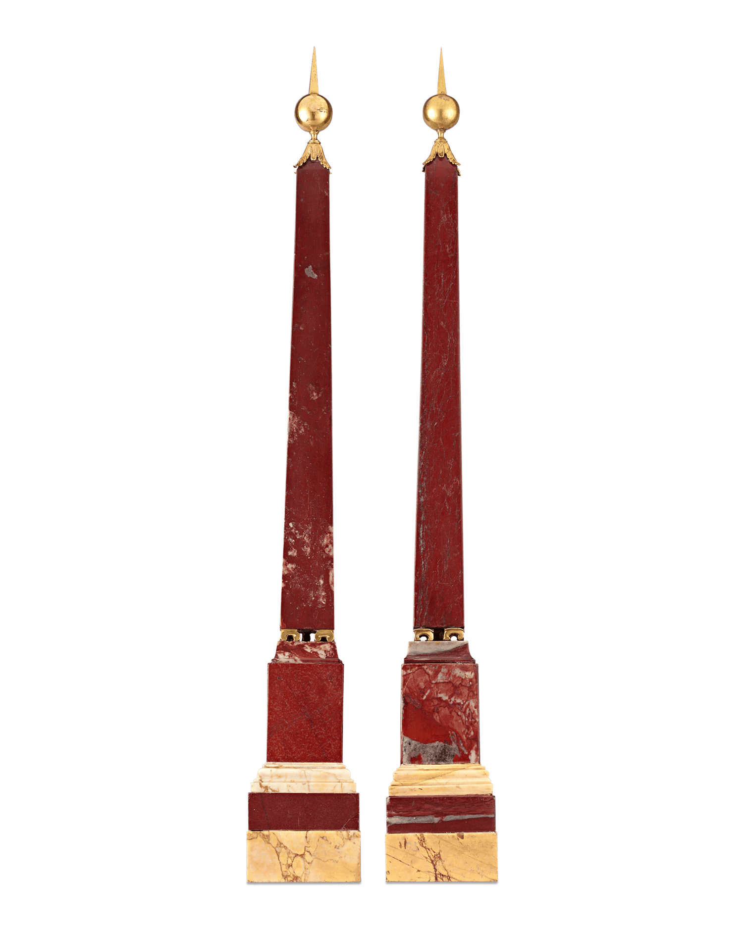 Grand Tour Marble and Ormolu Obelisks