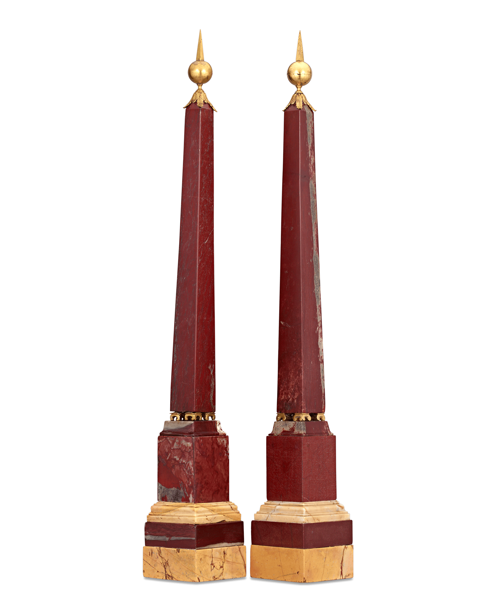 Grand Tour Marble and Ormolu Obelisks