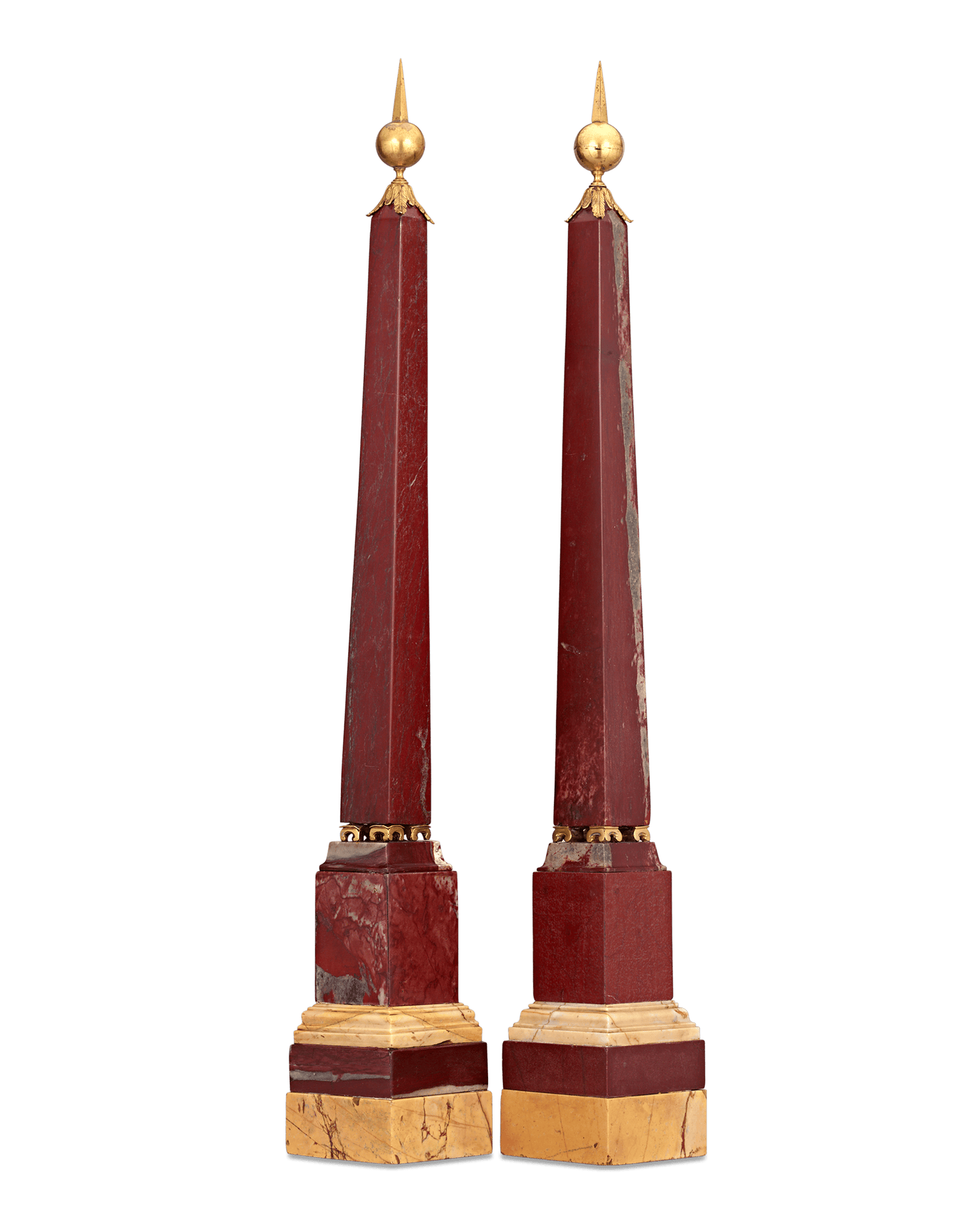 Grand Tour Marble and Ormolu Obelisks