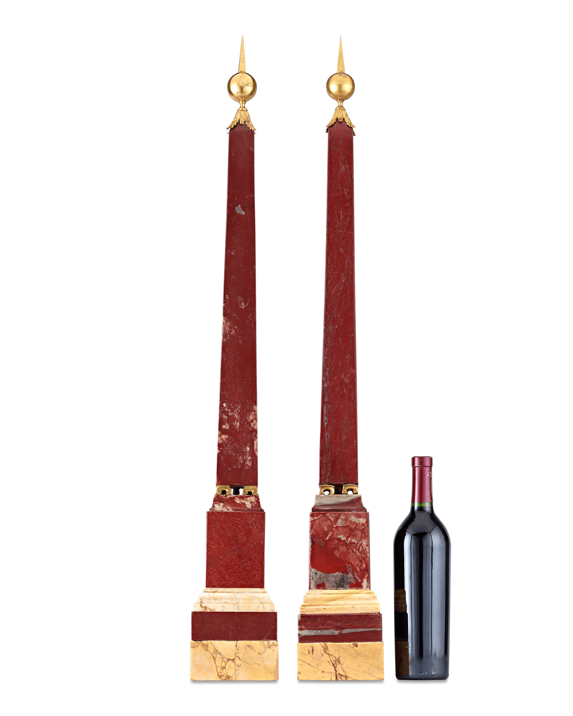 Grand Tour Marble and Ormolu Obelisks