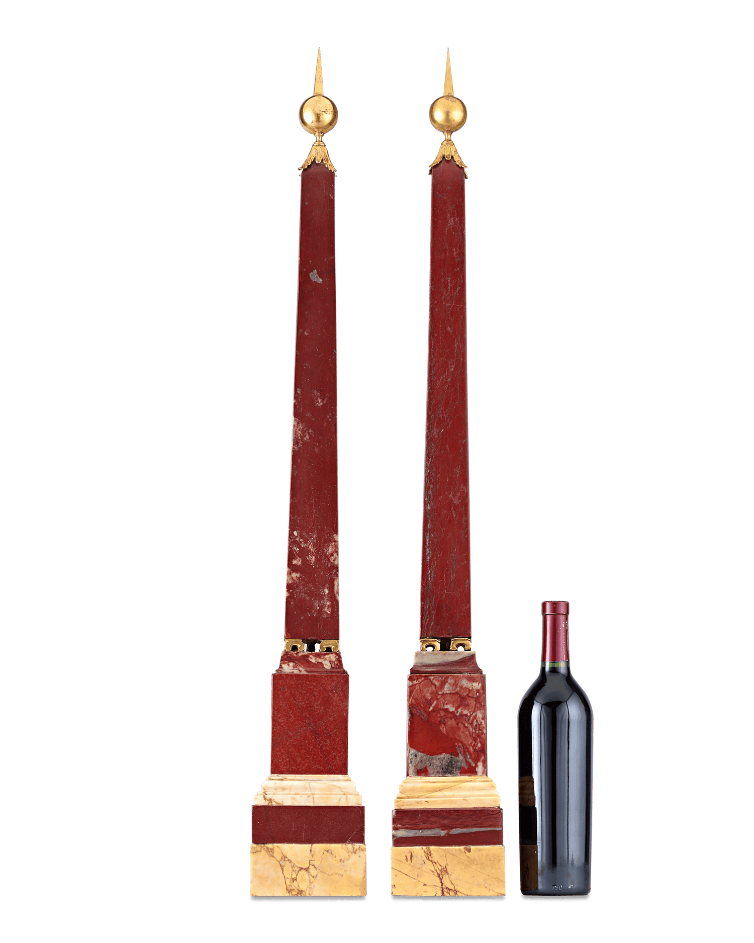 Grand Tour Marble and Ormolu Obelisks