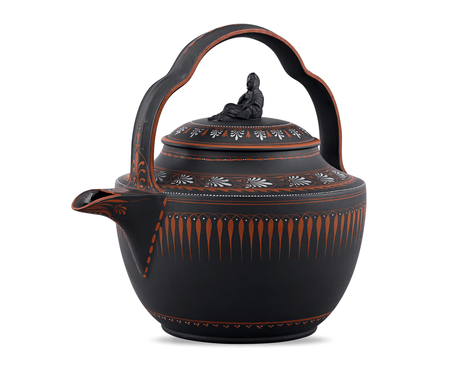 Wedgwood Black Basalt and Encaustic Enamel Rum Kettle | M.S. Rau