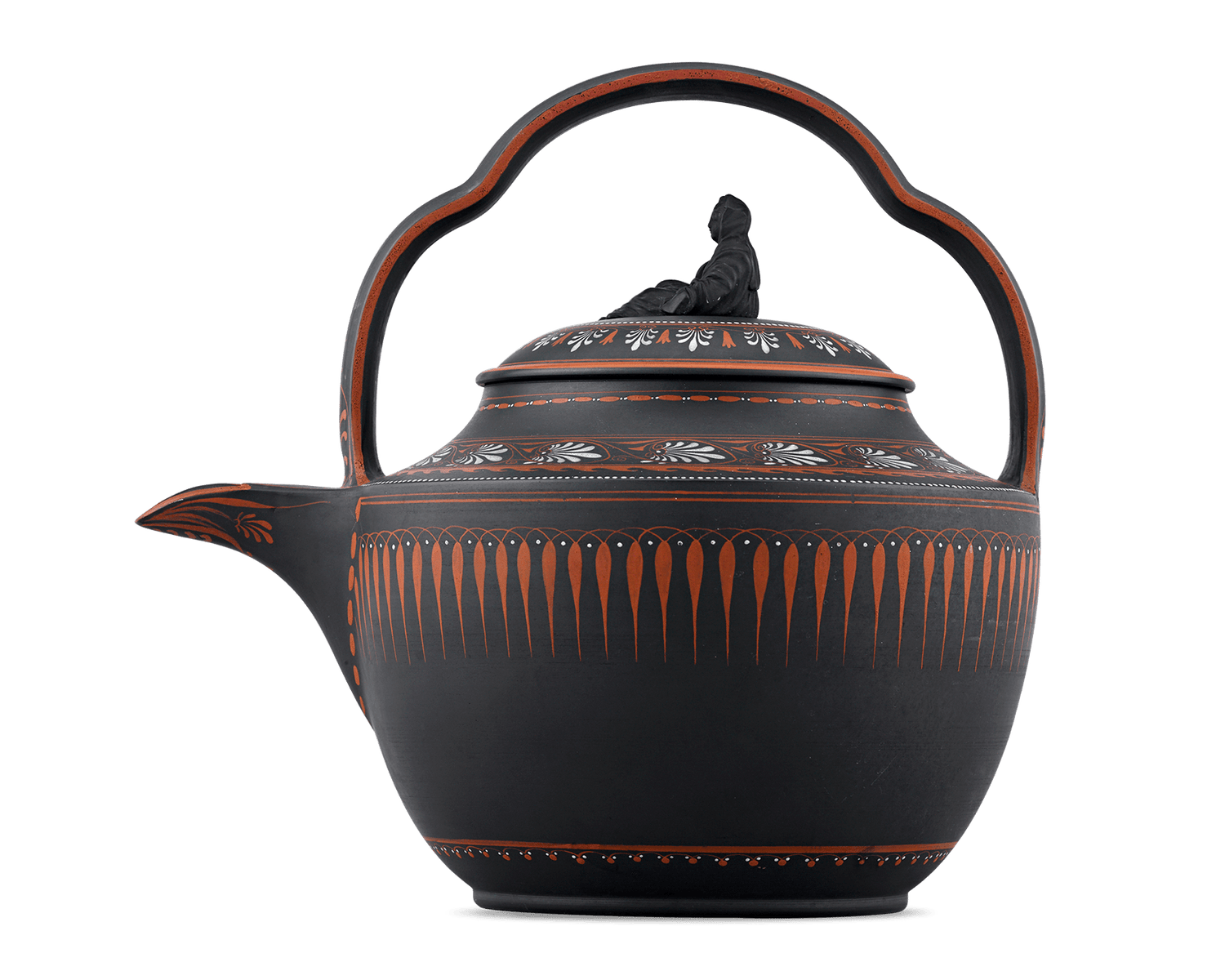 Wedgwood Black Basalt and Encaustic Enamel Rum Kettle