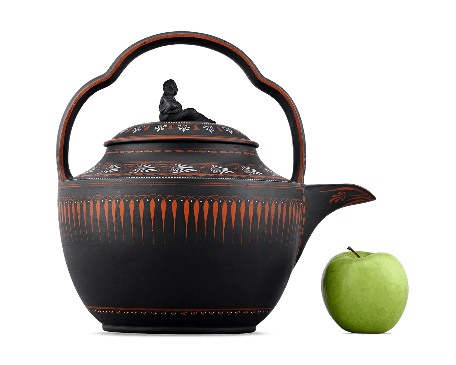 Wedgwood Black Basalt and Encaustic Enamel Rum Kettle