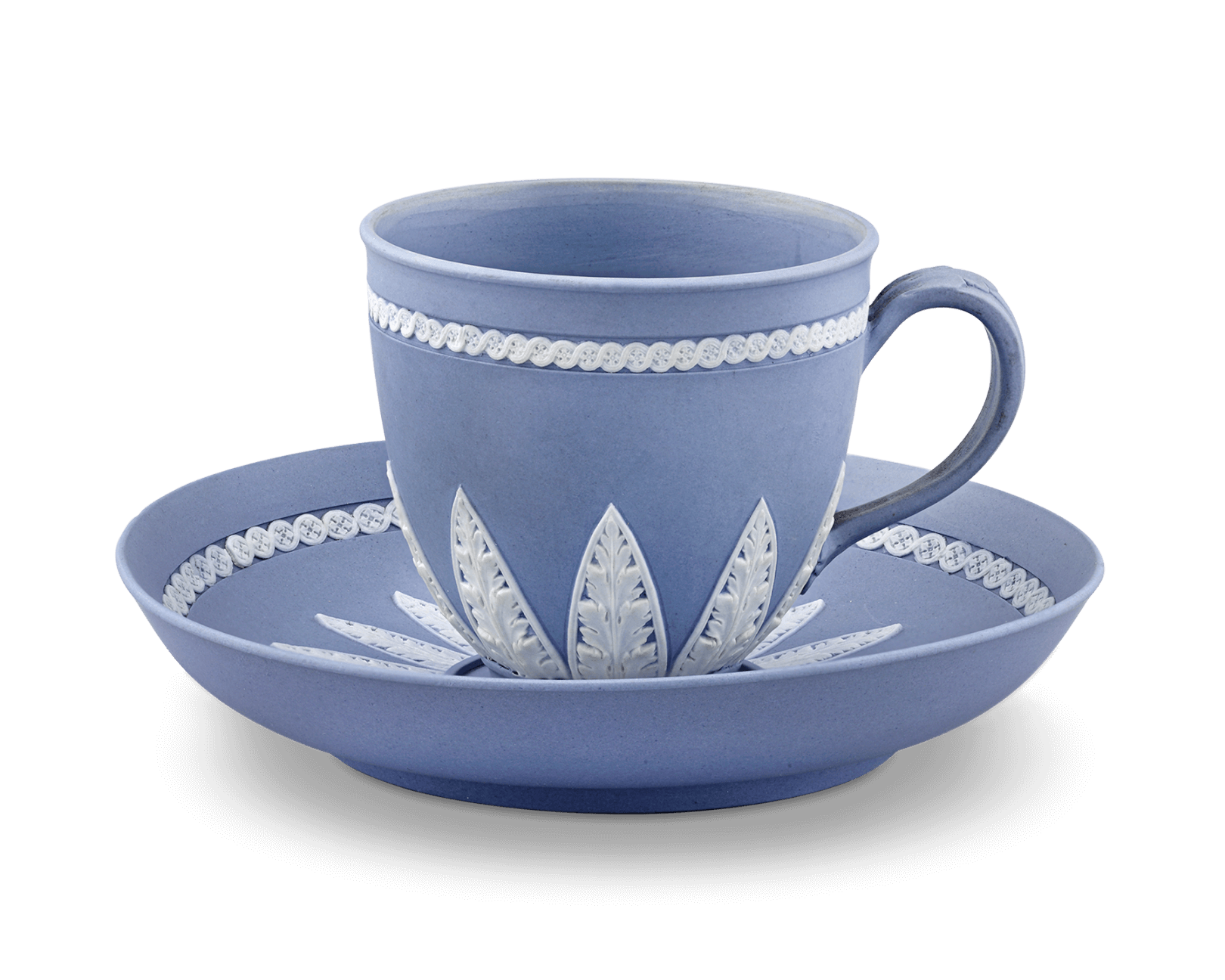 Wedgwood Pale Blue Jasperware Coffee Cup and Saucer