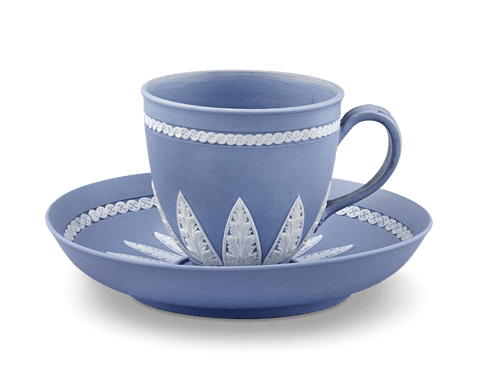 Wedgwood Pale Blue Jasperware Coffee Cup and Saucer