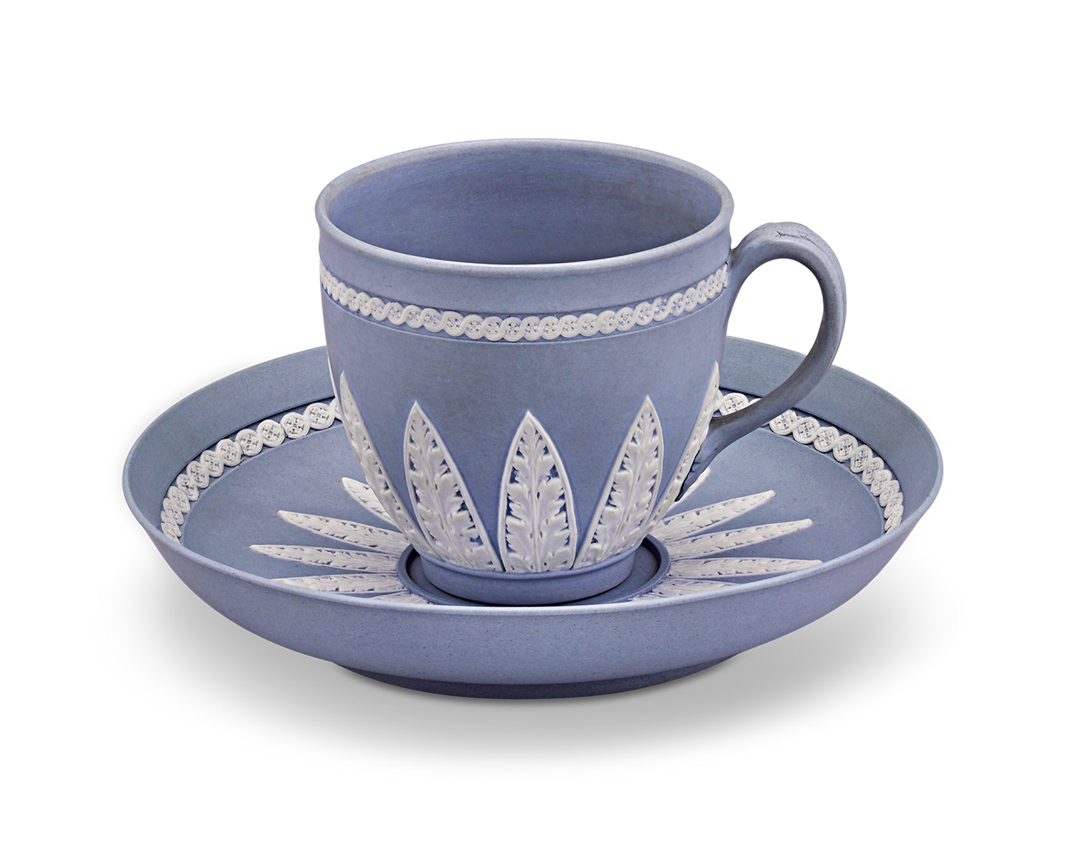 Wedgwood Pale Blue Jasperware Coffee Cup and Saucer Set