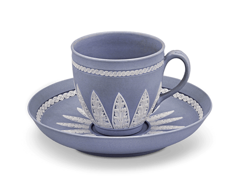 Wedgwood Pale Blue Jasperware Coffee Cup and Saucer Set