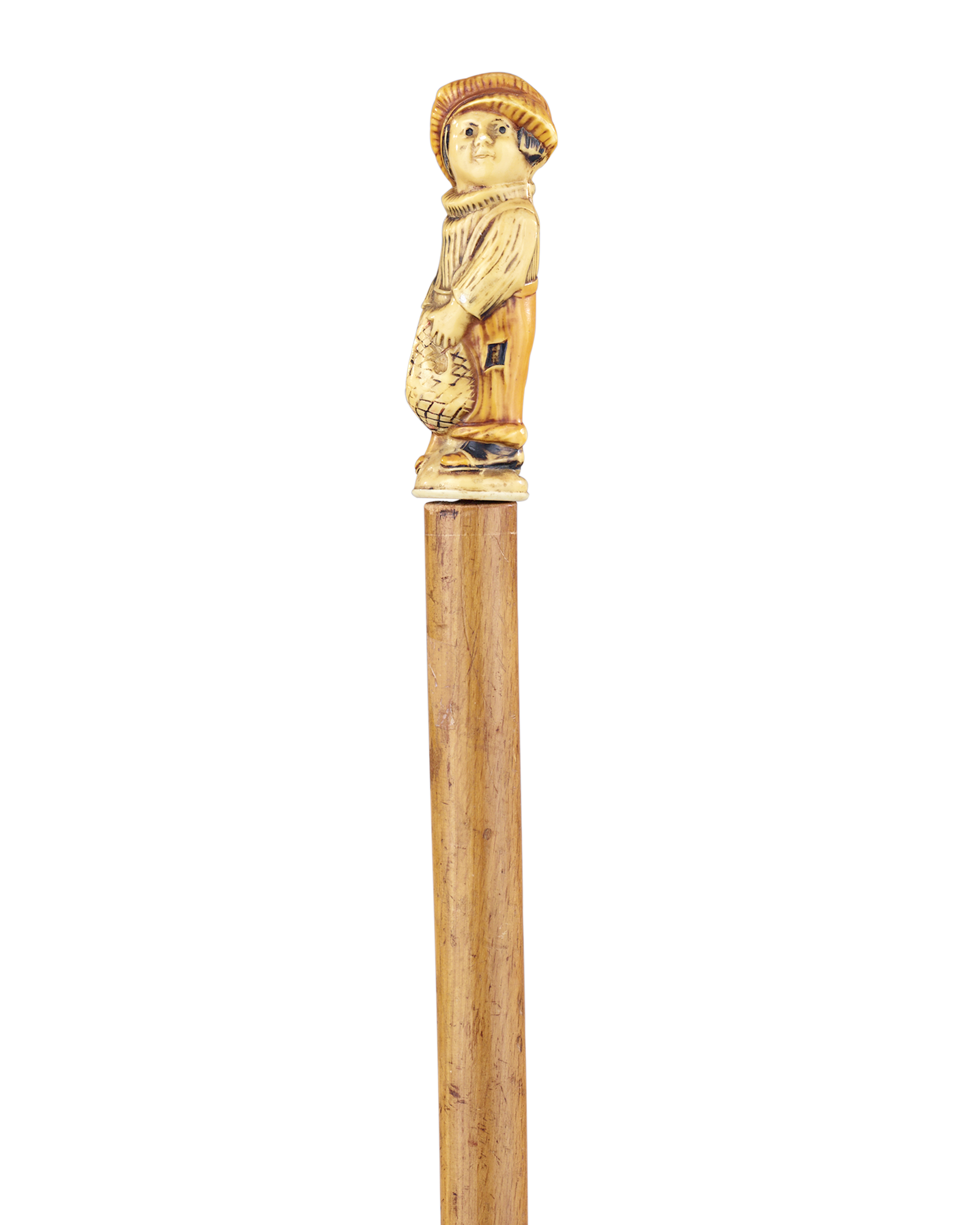 Carved Peasant Boy Cane