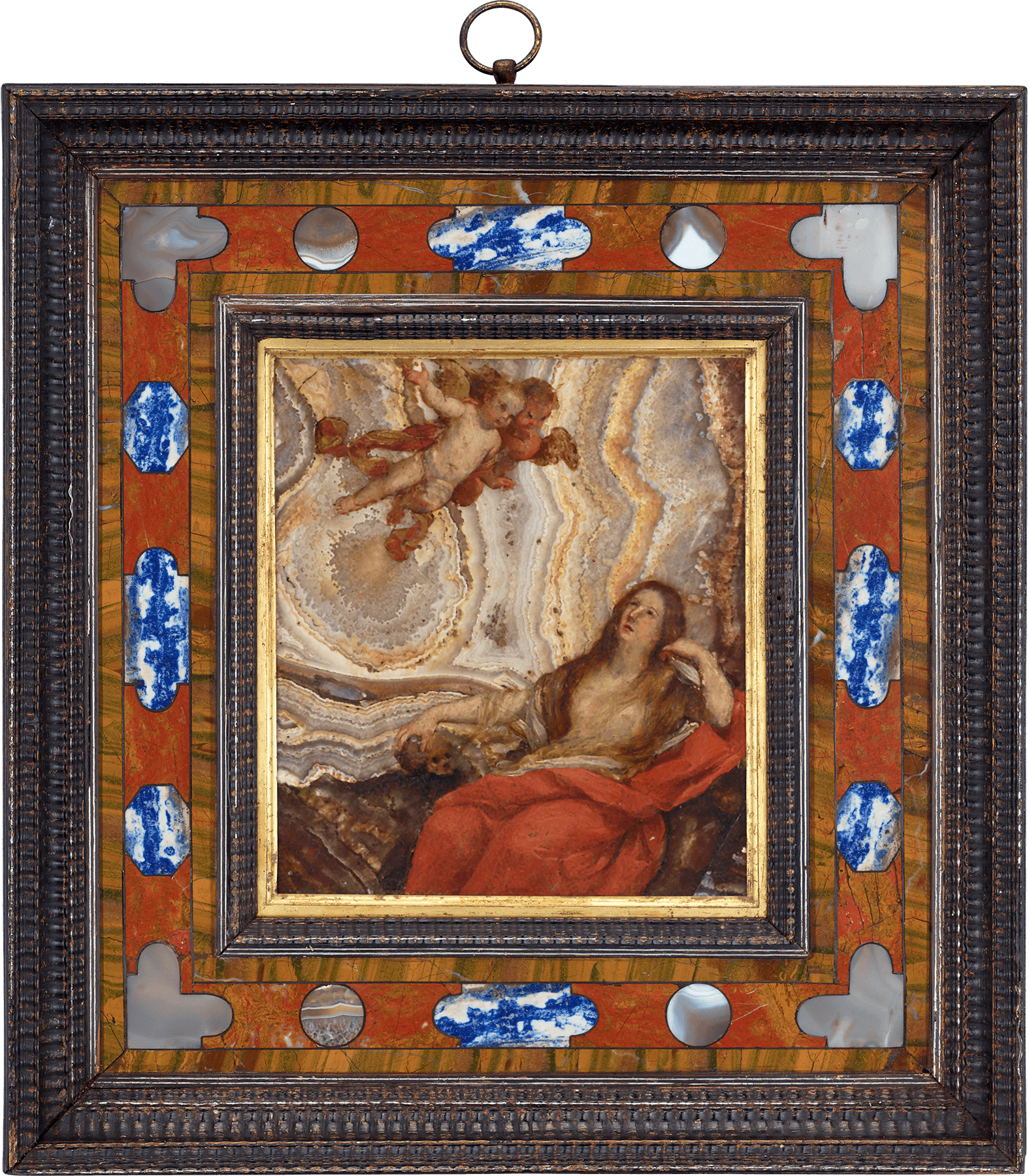 Saint Mary Magdalene on Alabaster with Pietre Dure Frame