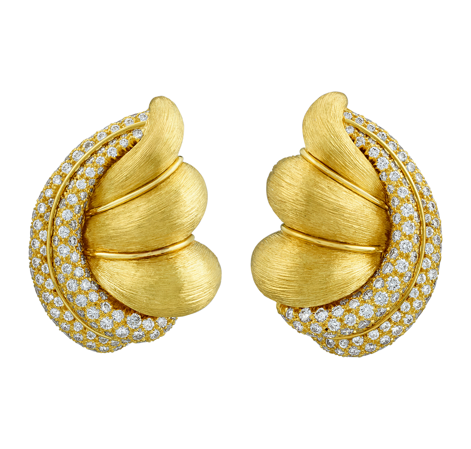 Henry Dunay Gold and Diamond Earrings