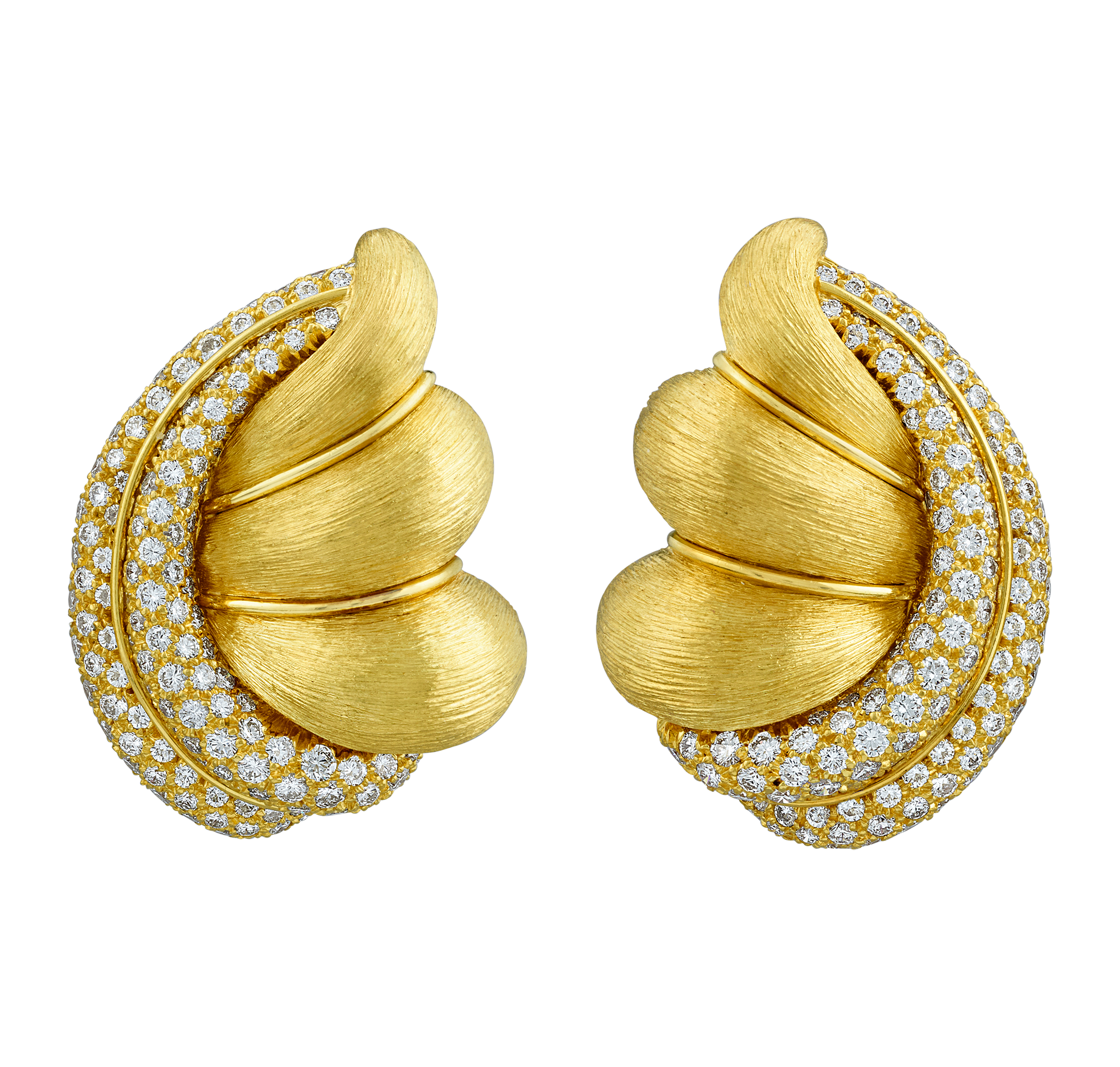 Henry Dunay Gold and Diamond Earrings