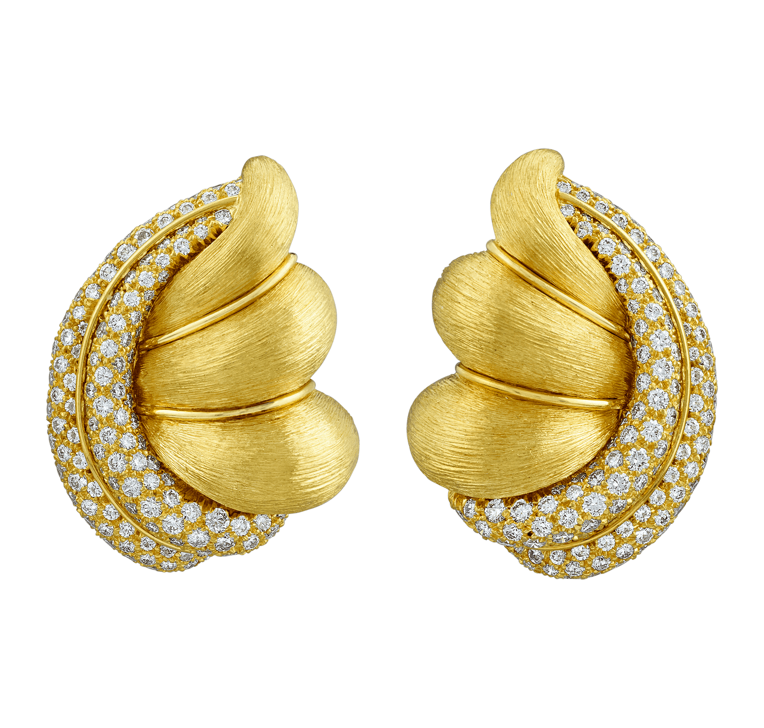 Henry Dunay Gold and Diamond Earrings