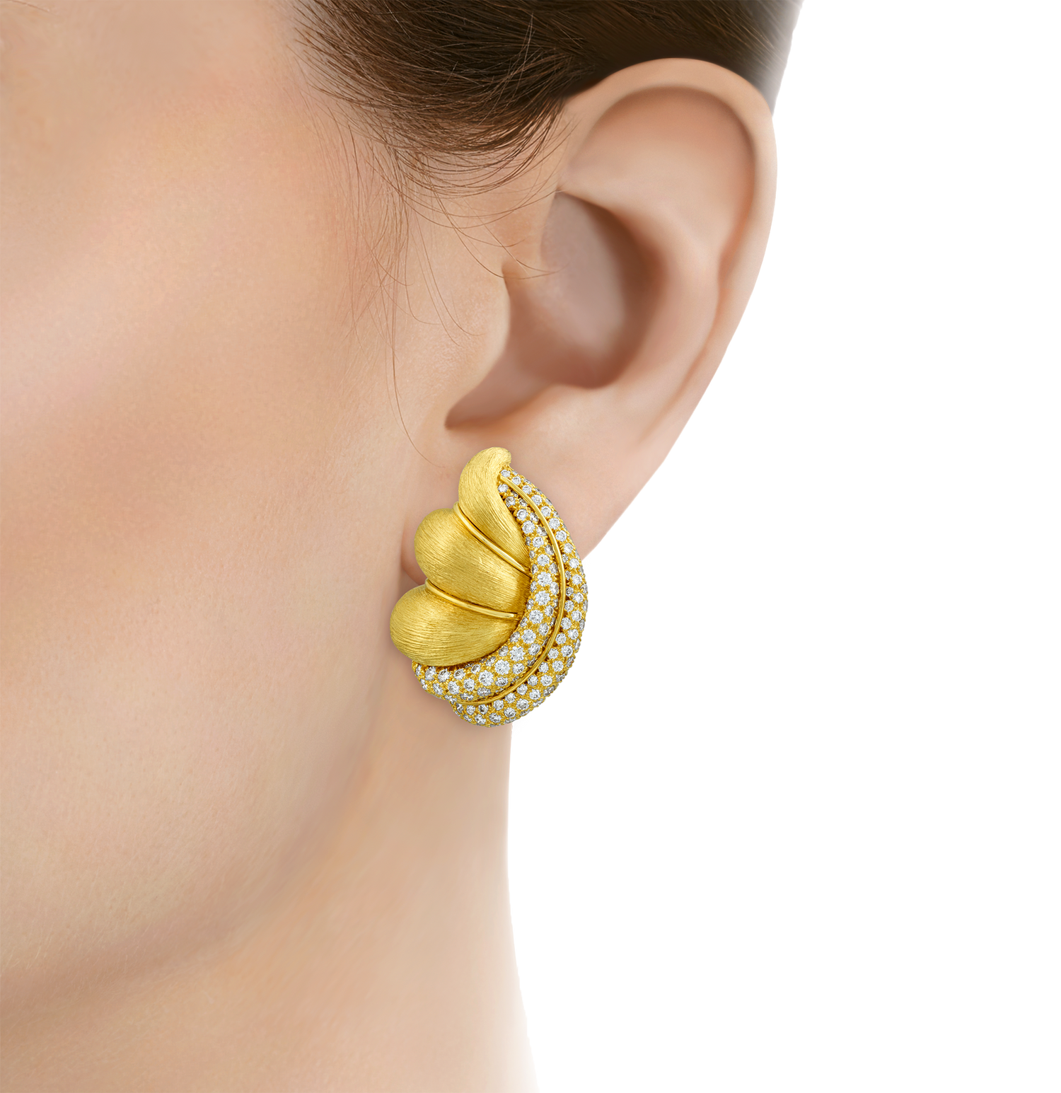 Henry Dunay Gold and Diamond Earrings