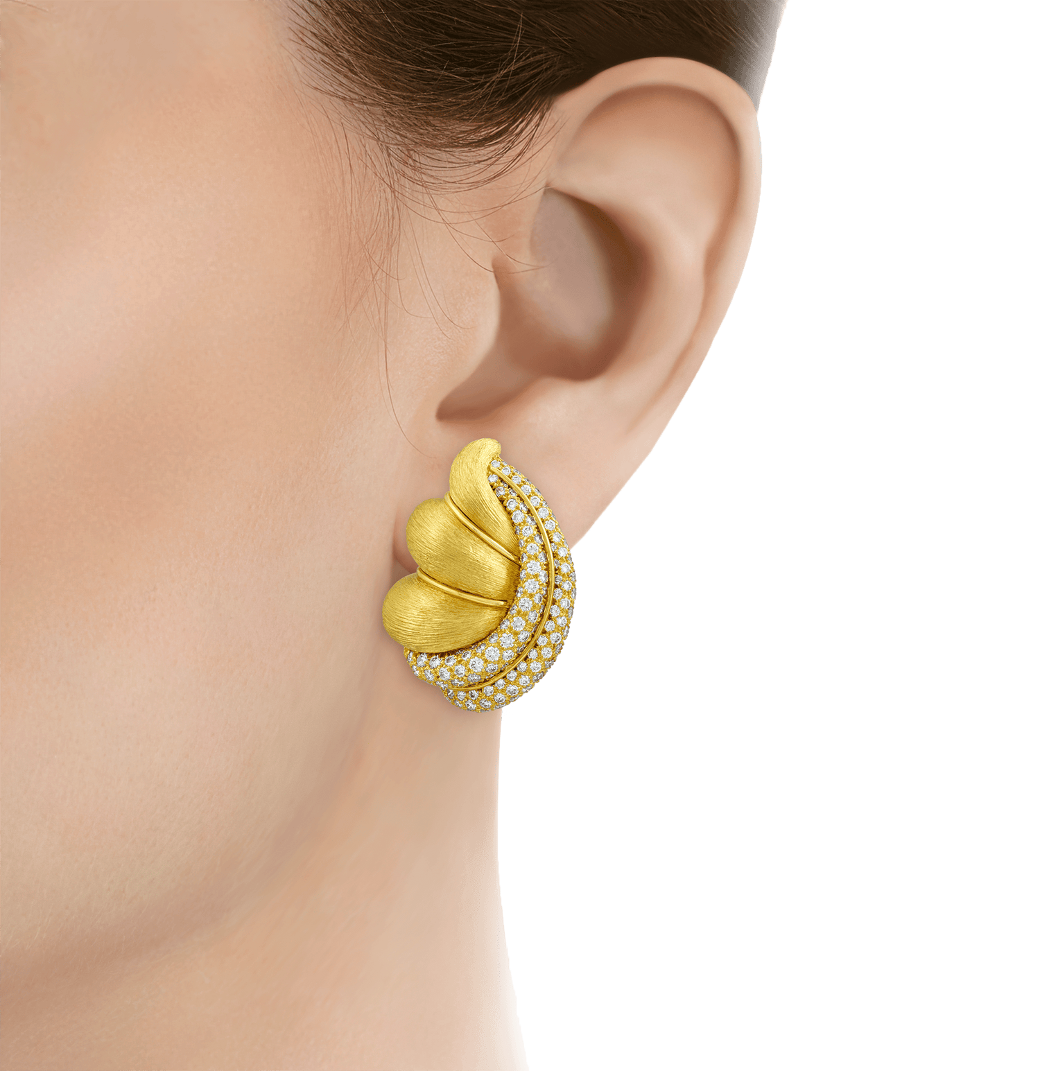 Henry Dunay Gold and Diamond Earrings