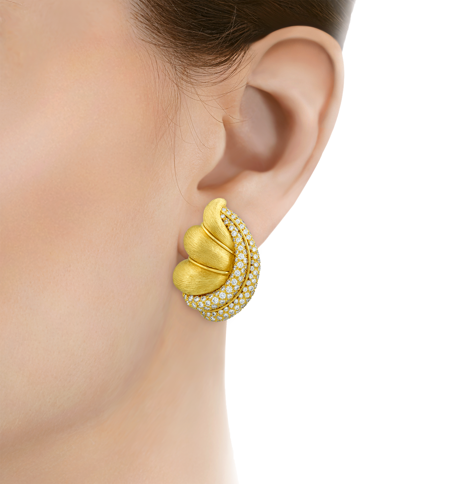 Henry Dunay Gold and Diamond Earrings