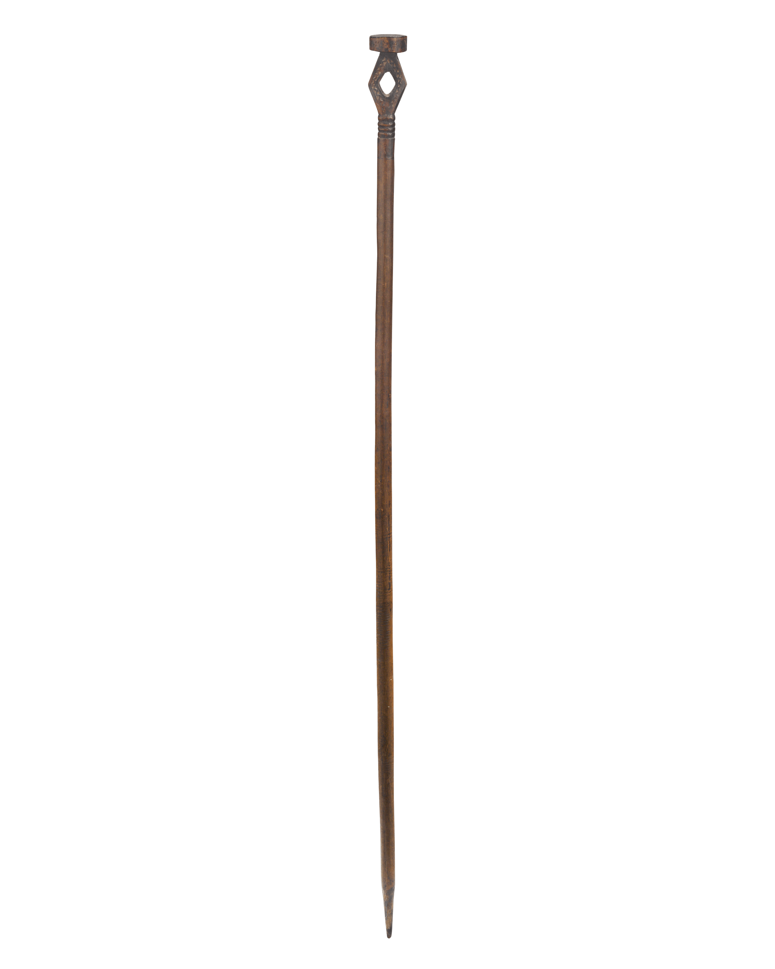 Carved Diamond Folk Art Cane