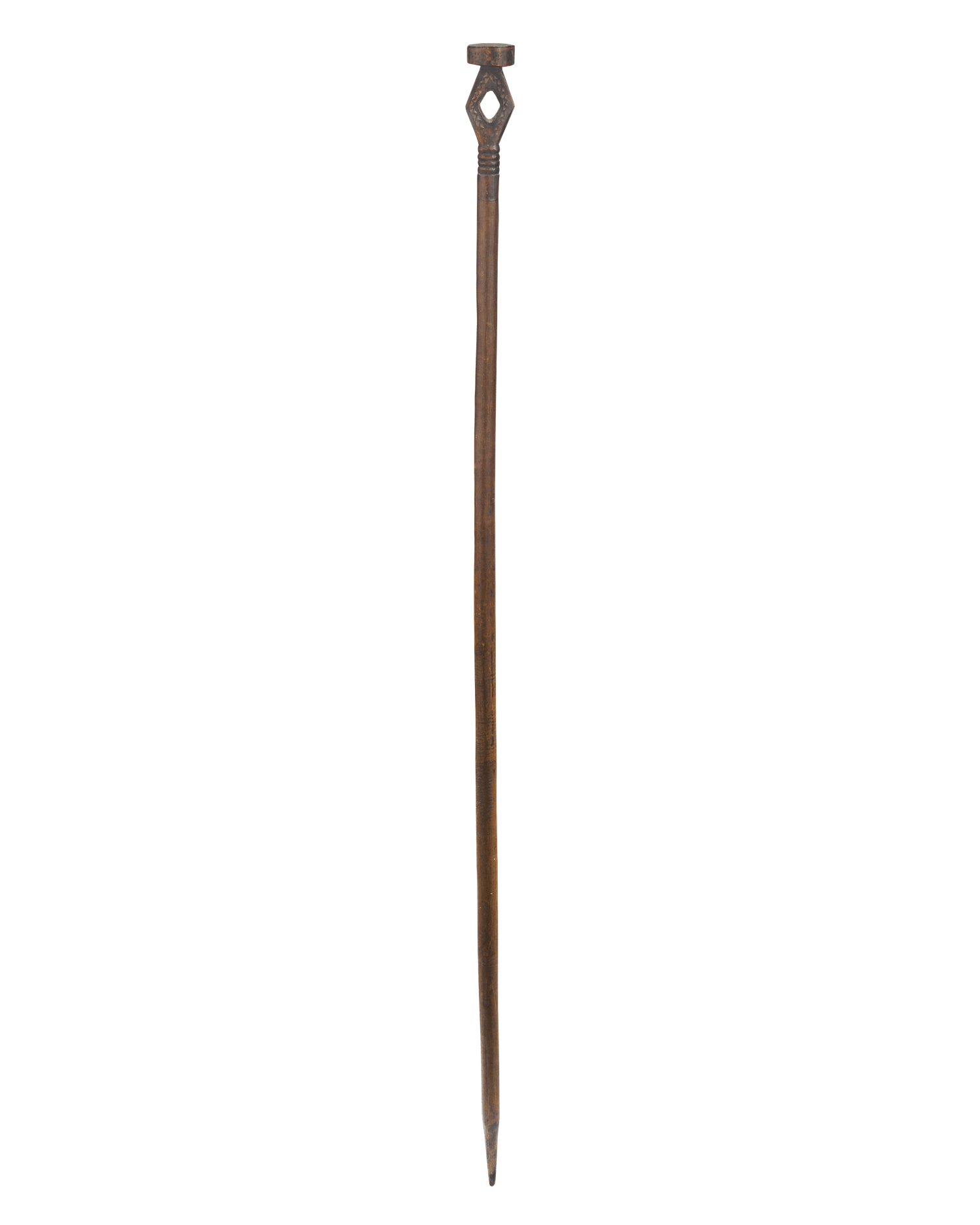 Carved Diamond Folk Art Cane