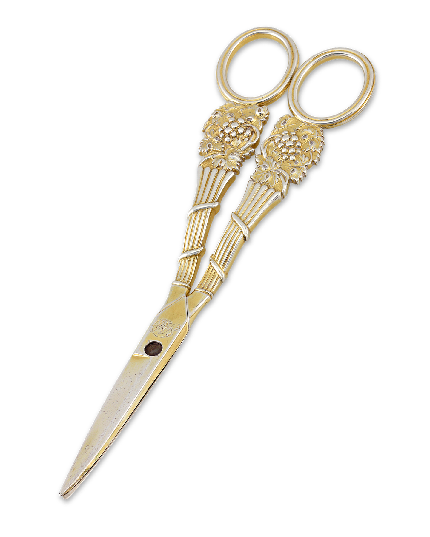 Two Pairs of Regency-Period Silver-Gilt Grape Shears