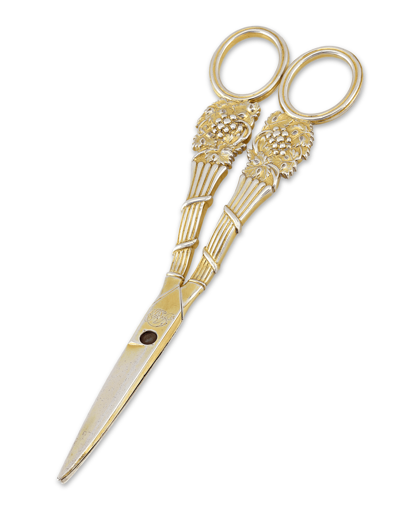 Two Pairs of Regency-Period Silver-Gilt Grape Shears