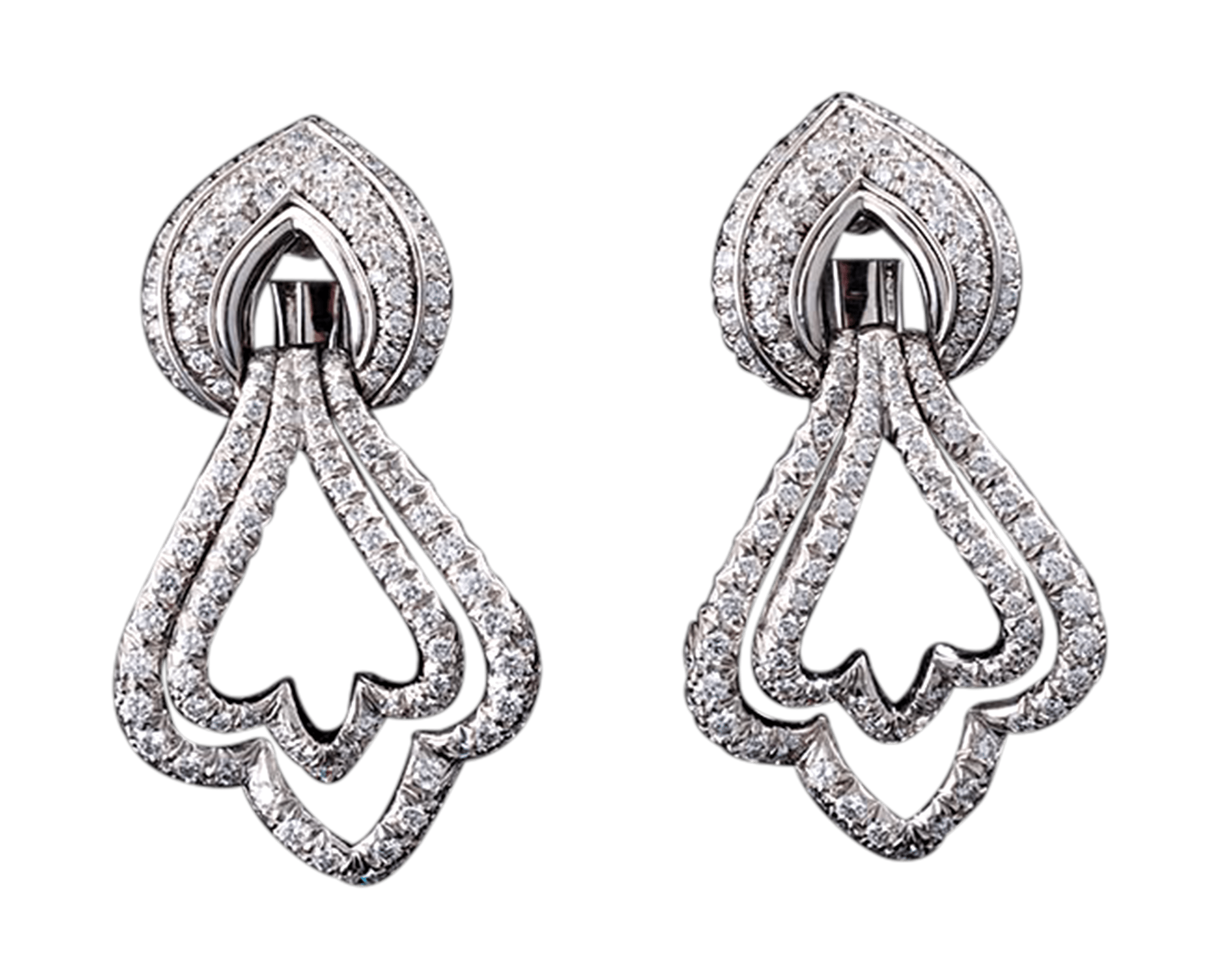 Henry Dunay Platinum and Diamond Dangle Earrings