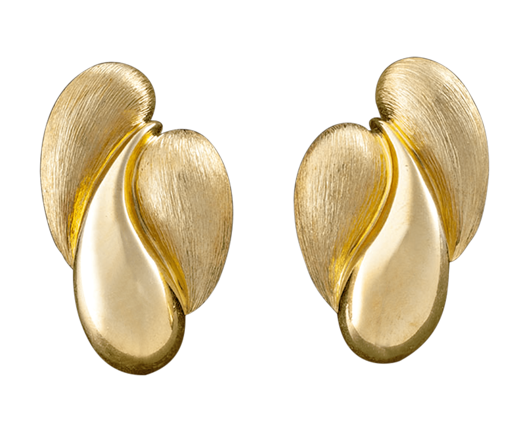 Henry Dunay Polished and Textured Gold Earrings