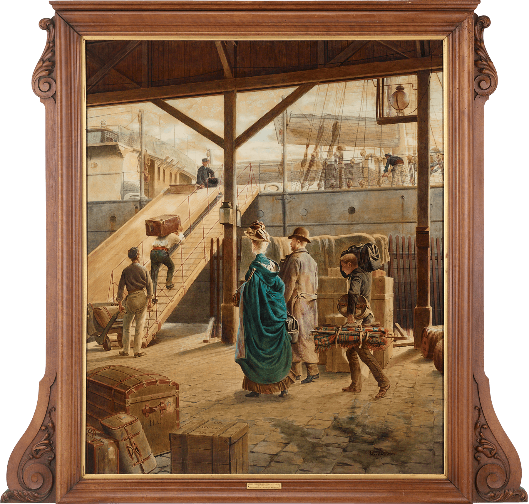 Boarding the Ship for New York by Auguste Loustaunau