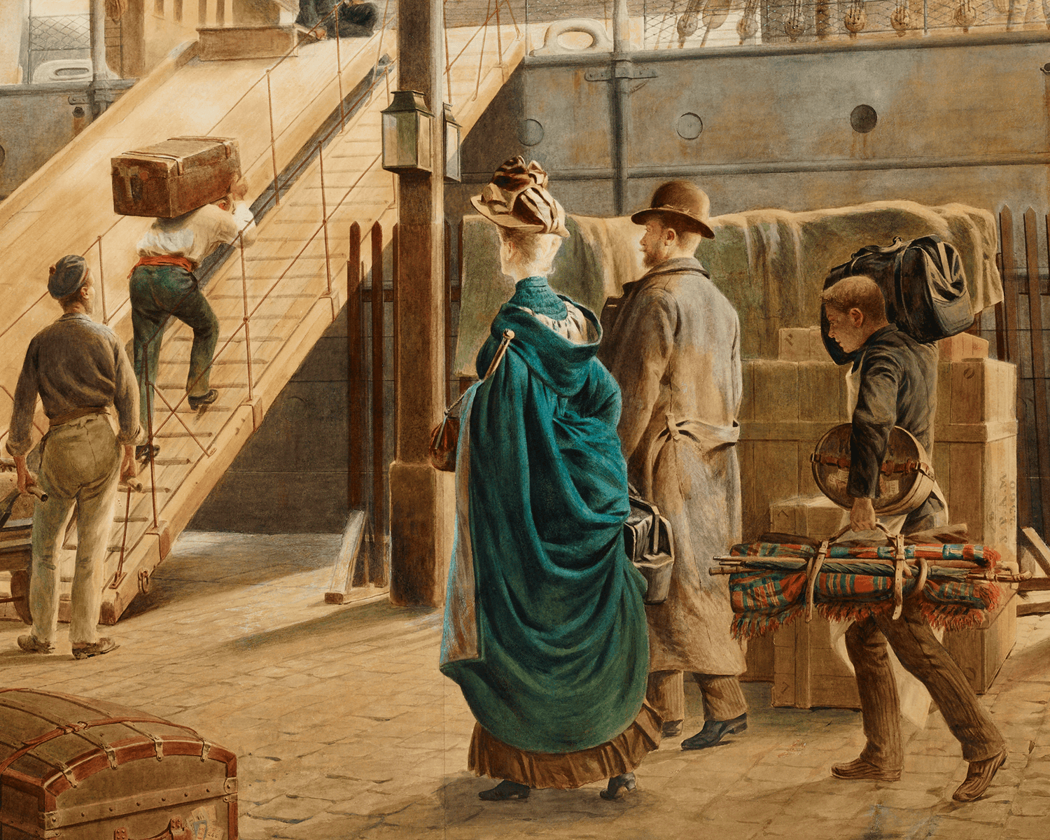 Boarding the Ship for New York by Auguste Loustaunau