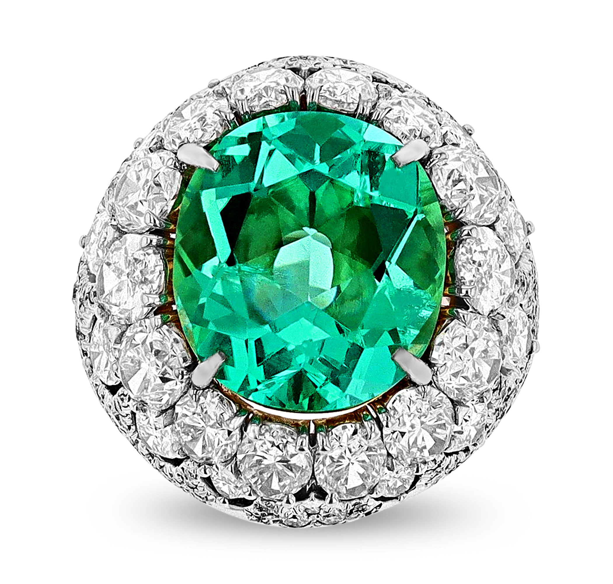 Untreated Colombian Emerald Ring, 6.61 Carats